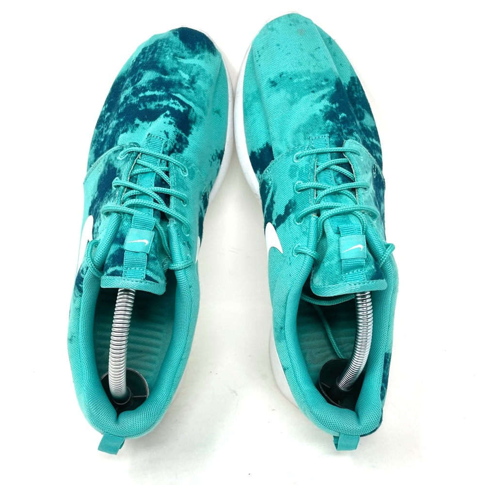 Nike Rosherun Print Sneakers Teal White Womens 9 - Picture 6 of 8